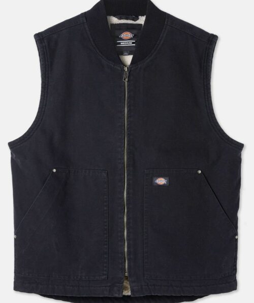 DICKIES DUCK CANVAS VEST stone washed black